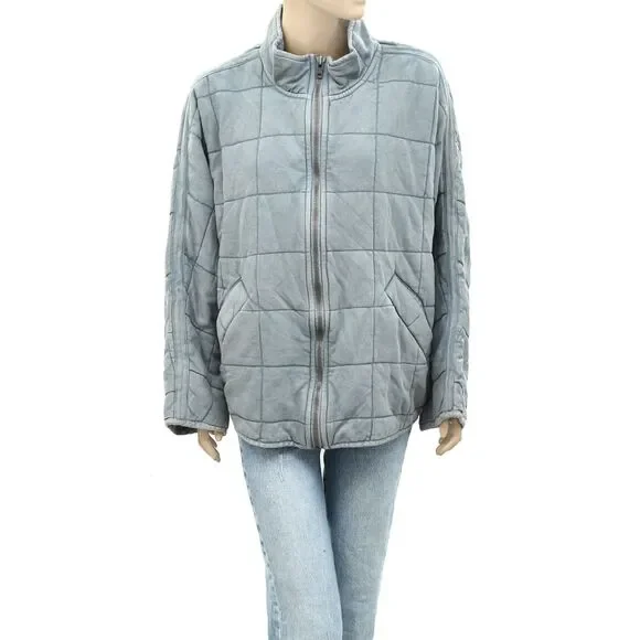 Free People Dolman Quilted Knit Jacket Top Oversized Zip-up Slouchy XS 284038 - Picture 5 of 10